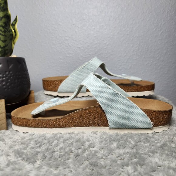 NWT Birkenstock - Gizeh Vegan Canvas Surf Green - Size 37 (EU) **Price is Firm** - Picture 5 of 8